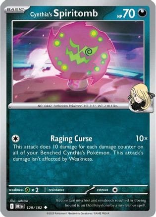 'Pokemon - 'Cynthia's Spiritomb 129/182  SV10 Destined Rivals - Uncommon