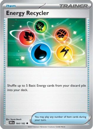 'Pokemon - 'Energy Recycler 164/182  - Reverse Holofoil SV10 Destined Rivals - Uncommon