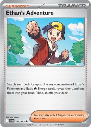 'Pokemon - 'Ethan's Adventure 165/182  - Reverse Holofoil SV10 Destined Rivals - Uncommon