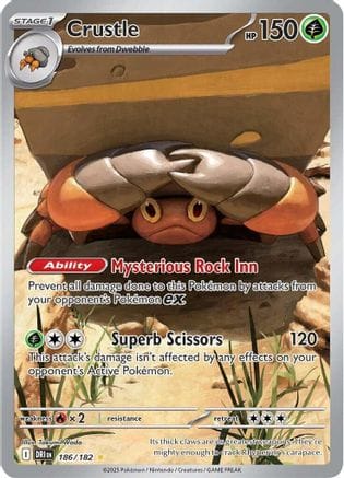 'Pokemon - 'Crustle 186/182  - Holofoil SV10 Destined Rivals - Illustration Rare