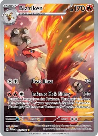'Pokemon - 'Blaziken 192/182  - Holofoil SV10 Destined Rivals - Illustration Rare