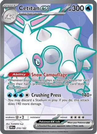'Pokemon - 'Cetitan ex 210/182  - Holofoil SV10 Destined Rivals - Ultra Rare