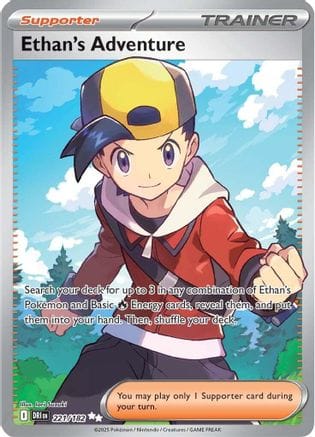 'Pokemon - 'Ethan's Adventure 221/182  - Holofoil SV10 Destined Rivals - Ultra Rare