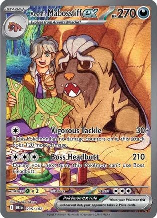 'Pokemon - 'Arven's Mabosstiff ex 235/182  - Holofoil SV10 Destined Rivals - Special Illustration Rare