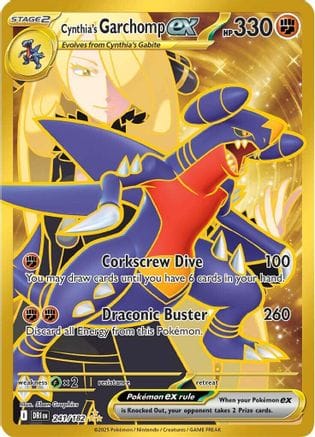 'Pokemon - 'Cynthia's Garchomp ex 241/182  - Holofoil SV10 Destined Rivals - Hyper Rare