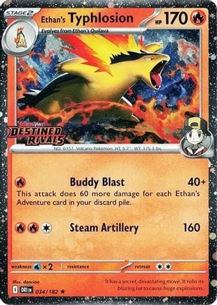 'Pokemon - 'Ethan's Typhlosion (Prerelease) 034  - Holofoil Miscellaneous Cards & Products - Rare
