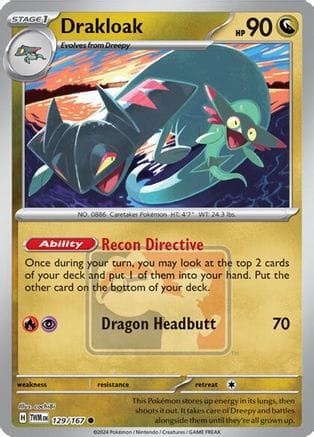 'Pokemon - 'Drakloak 129  - Reverse Holofoil League & Championship Cards - Promo