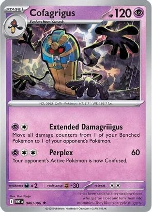 'Pokemon - 'Cofagrigus 040/086  - Reverse Holofoil SV White Flare - Rare