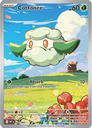 'Pokemon - 'Cottonee 090/086  - Holofoil SV White Flare - Illustration Rare