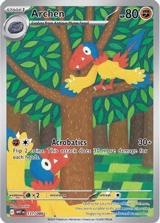 'Pokemon - 'Archen 131/086  - Holofoil SV White Flare - Illustration Rare