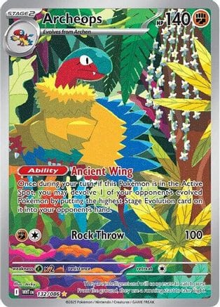 'Pokemon - 'Archeops 132/086  - Holofoil SV White Flare - Illustration Rare