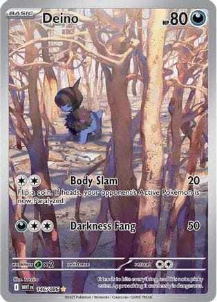 'Pokemon - 'Deino 146/086  - Holofoil SV White Flare - Illustration Rare