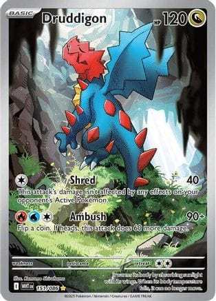 'Pokemon - 'Druddigon 151/086  - Holofoil SV White Flare - Illustration Rare