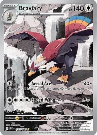 'Pokemon - 'Braviary 155/086  - Holofoil SV Black Bolt - Illustration Rare