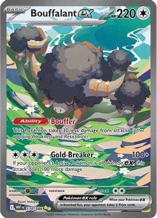 'Pokemon - 'Bouffalant ex 170/086  - Holofoil SV White Flare - Special Illustration Rare