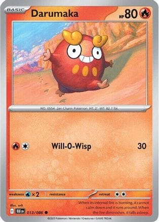 'Pokemon - 'Darumaka 013/086  SV Black Bolt - Common