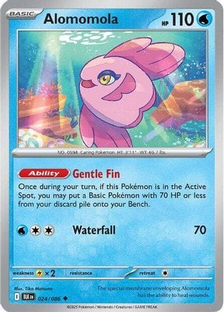 'Pokemon - 'Alomomola 024/086  - Reverse Holofoil SV Black Bolt - Uncommon