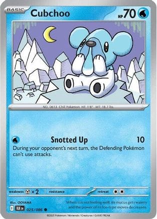 'Pokemon - 'Cubchoo 025/086  SV Black Bolt - Common