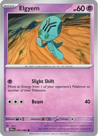 'Pokemon - 'Elgyem 040/086  SV Black Bolt - Common