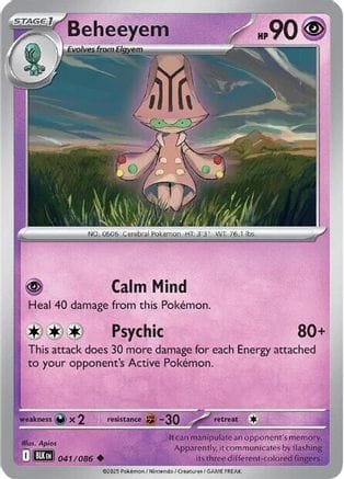 'Pokemon - 'Beheeyem 041/086  - Reverse Holofoil SV Black Bolt - Uncommon