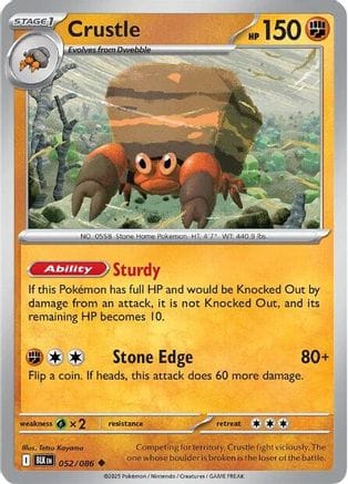 'Pokemon - 'Crustle 052/086  SV Black Bolt - Uncommon