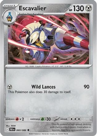 'Pokemon - 'Escavalier 060/086  SV Black Bolt - Common