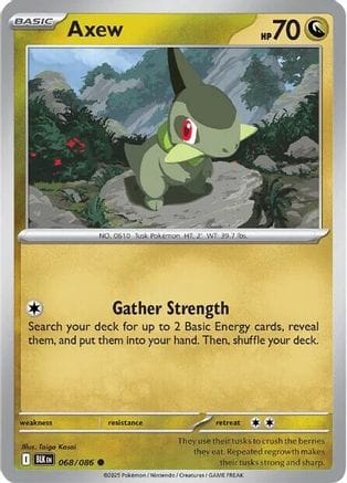 'Pokemon - 'Axew 068/086  - Reverse Holofoil SV Black Bolt - Common