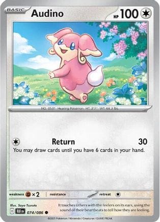 'Pokemon - 'Audino 074/086  SV Black Bolt - Common