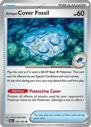 'Pokemon - 'Antique Cover Fossil 080  SV Black Bolt - Common