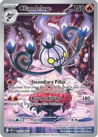 'Pokemon - 'Chandelure 103/086  - Holofoil SV White Flare - Illustration Rare