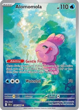 'Pokemon - 'Alomomola 108/086  - Holofoil SV Black Bolt - Illustration Rare