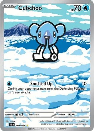 'Pokemon - 'Cubchoo 109/086  - Holofoil SV Black Bolt - Illustration Rare