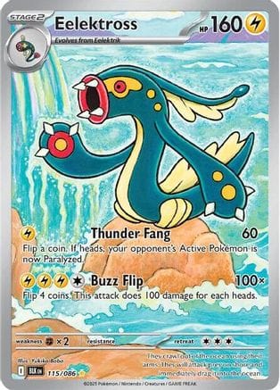 'Pokemon - 'Eelektross 115/086  - Holofoil SV Black Bolt - Illustration Rare