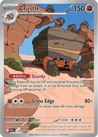 'Pokemon - 'Crustle 130/086  - Holofoil SV Black Bolt - Illustration Rare
