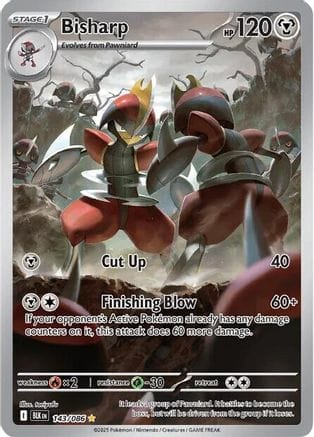 'Pokemon - 'Bisharp 143/086  - Holofoil SV Black Bolt - Illustration Rare