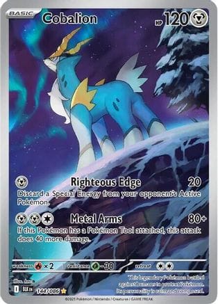 'Pokemon - 'Cobalion 144/086  - Holofoil SV Black Bolt - Illustration Rare