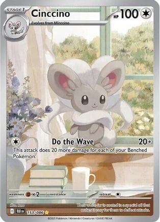 'Pokemon - 'Cinccino 153/086  - Holofoil SV Black Bolt - Illustration Rare