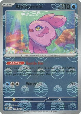 'Pokemon - 'Alomomola (Poke Ball Pattern) 024/086  - Holofoil SV Black Bolt - Uncommon