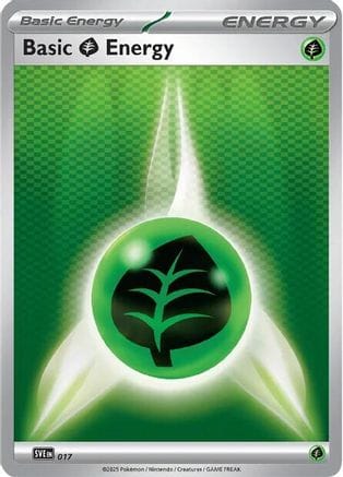 'Pokemon - 'Basic Grass Energy 017  - Reverse Holofoil SVE Scarlet & Violet Energies - Common