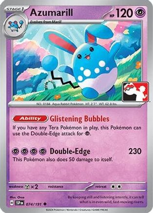 'Pokemon - 'Azumarill 074  Prize Pack Series Cards - Uncommon