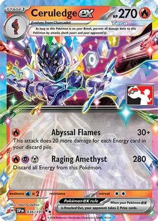 'Pokemon - 'Ceruledge ex 036  - Holofoil Prize Pack Series Cards - Double Rare