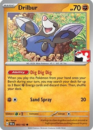 'Pokemon - 'Drilbur 085  - Holofoil Prize Pack Series Cards - Common