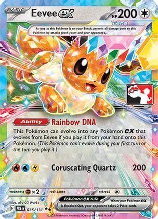 'Pokemon - 'Eevee ex 075/131  - Holofoil Prize Pack Series Cards - Double Rare