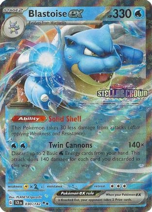 'Pokemon - 'Blastoise ex (Stellar Crown Stamp) 030  - Holofoil Miscellaneous Cards & Products - Double Rare