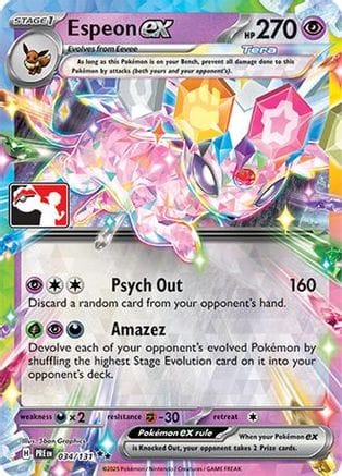 'Pokemon - 'Espeon ex 034/131  - Holofoil Prize Pack Series Cards - Double Rare