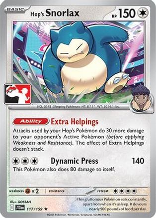 'Pokemon - 'Hop's Snorlax 117  - Holofoil Prize Pack Series Cards - Rare