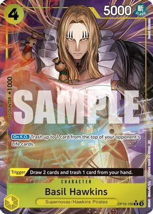 Basil Hawkins - OP10-109 (Alternate Art) (OP10-109) - Premium Booster -The Best- Vol. 2 Foil