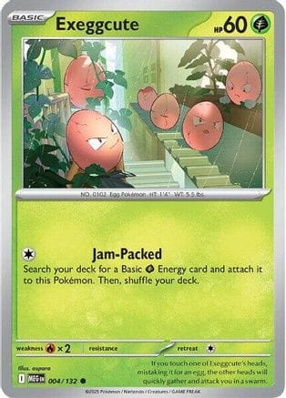 'Pokemon - 'Exeggcute 004/132  - Reverse Holofoil ME01 Mega Evolution - Common