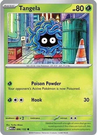 'Pokemon - 'Tangela 006/132  - Reverse Holofoil ME01 Mega Evolution - Common