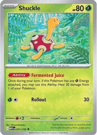 'Pokemon - 'Shuckle 011/132  ME01 Mega Evolution - Uncommon